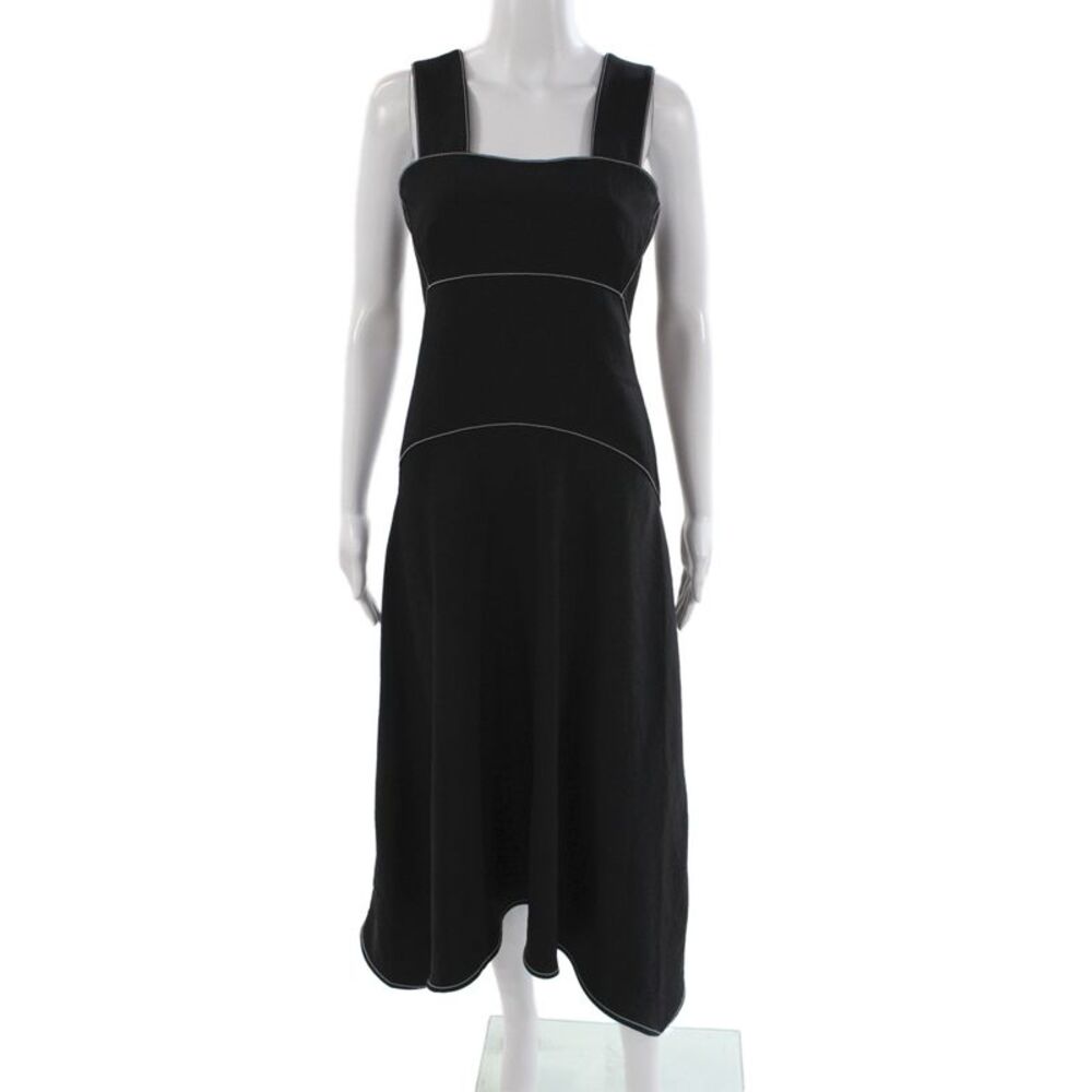 Proenza Schouler White Label Women Black Square-Neck Tank Dress Size 2